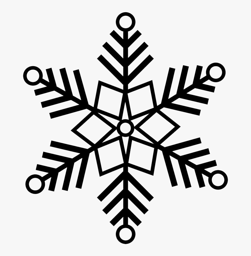 Christmas Black Snowflake Png Hd - Black And White Snowflake Png, Transparent Png, Free Download