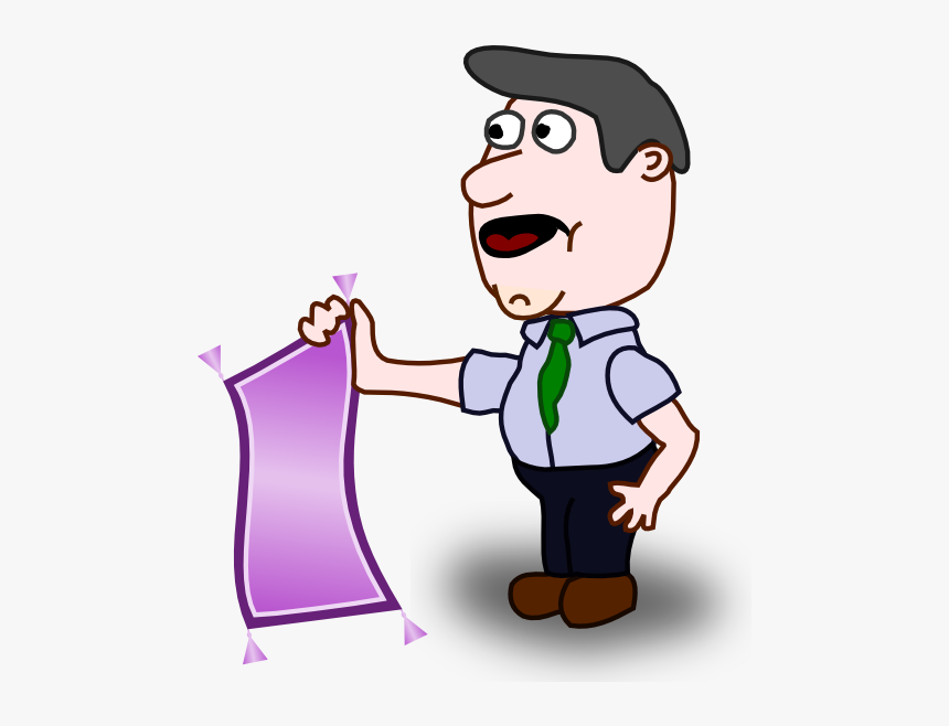 Man Holding Mat Svg Clip Arts - Man Holding Map Cartoon, HD Png Download, Free Download