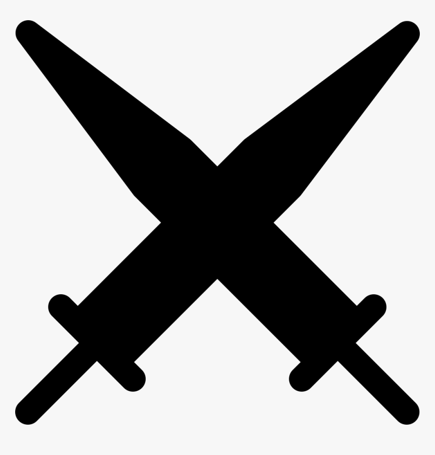 Swords In Cross Arrangement - Crossed Sword Icon Png, Transparent Png, Free Download