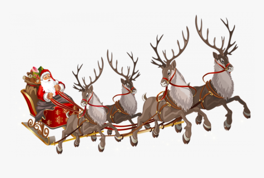 Santa On Sleigh Png, Transparent Png, Free Download