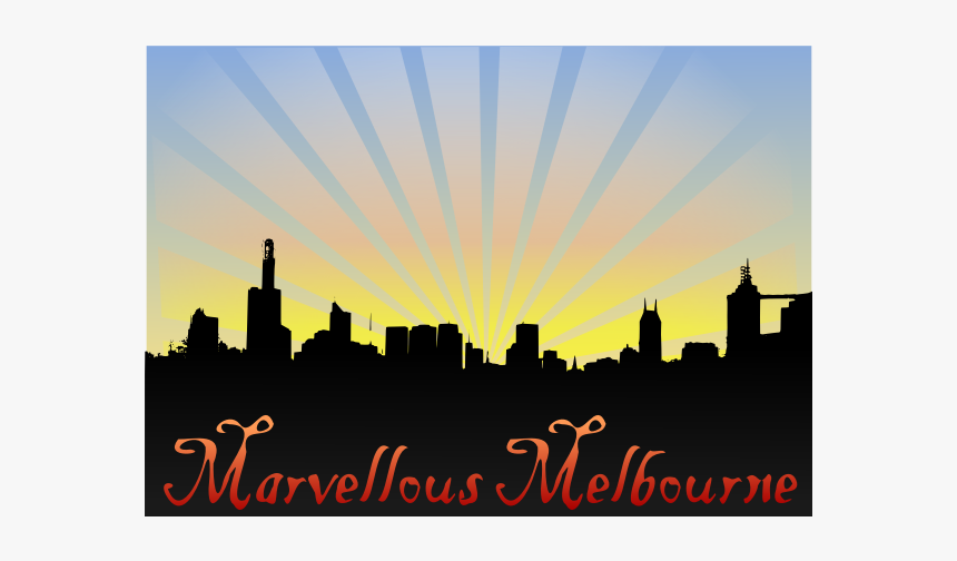 Marvellous Melbourne Skyline Background Vector Image - City Skyline Silhouette, HD Png Download, Free Download