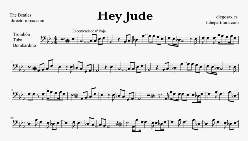 Tubescore Sheet Music Hey Jude For Trombone - Every Breath You Take Guitarnick, HD Png Download, Free Download