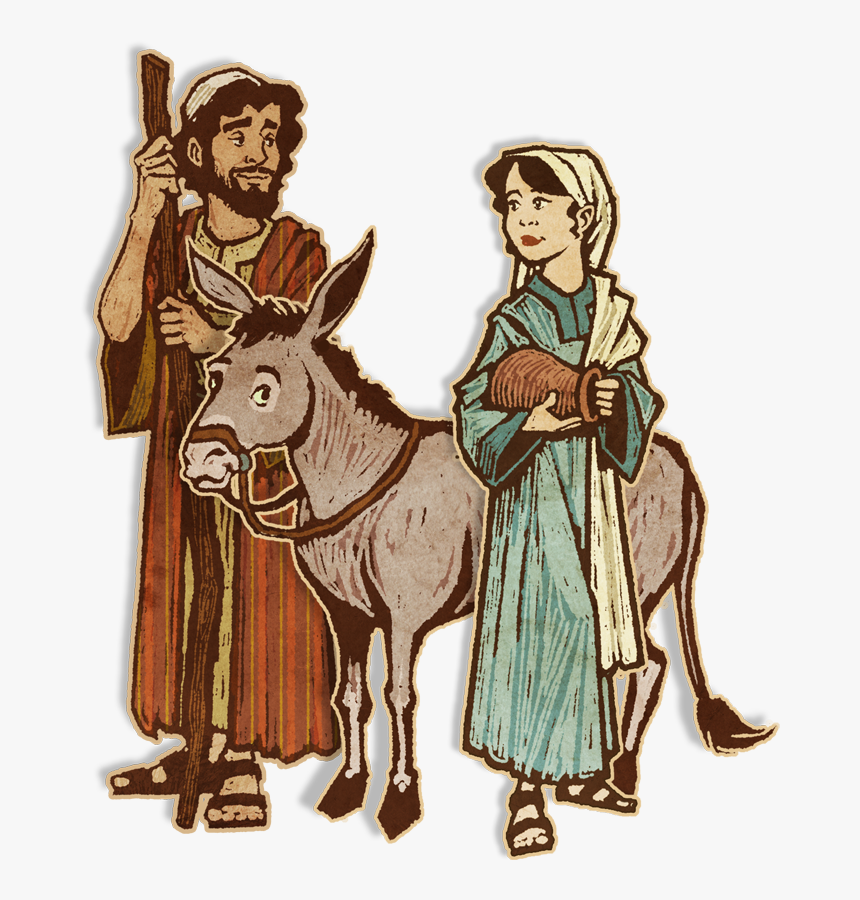 Donkey Clipart Mary Joseph Donkey - Mary And Joseph Clipart, HD Png Download, Free Download