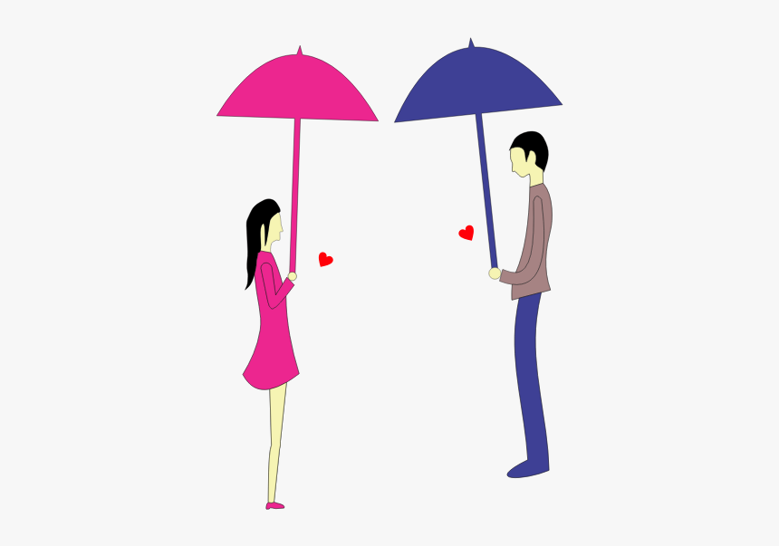 Man And Woman With Umbrellas - Free, HD Png Download, Free Download