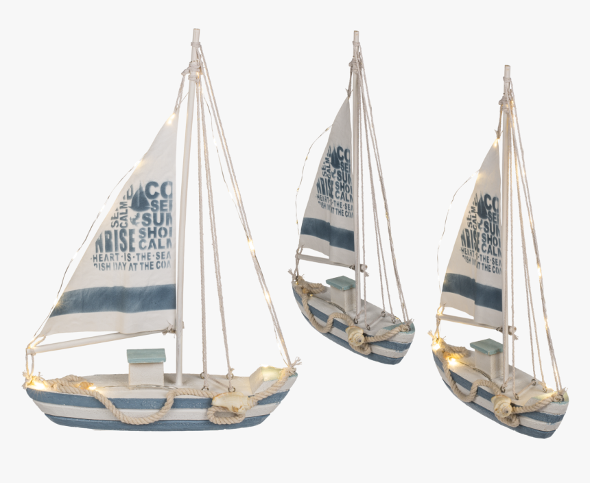 Wooden Sailing Boat With Led Lights - Deko Segelschiff, HD Png Download, Free Download