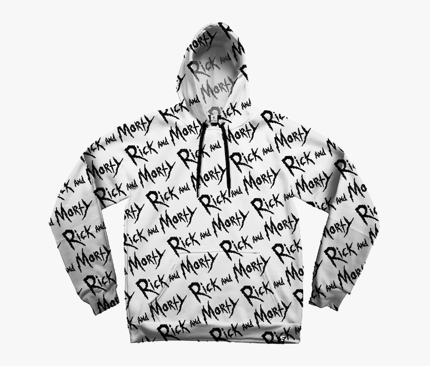 Rick And Morty Black On White Hoodie Pullover Hoodies - Hoodie, HD Png Download, Free Download