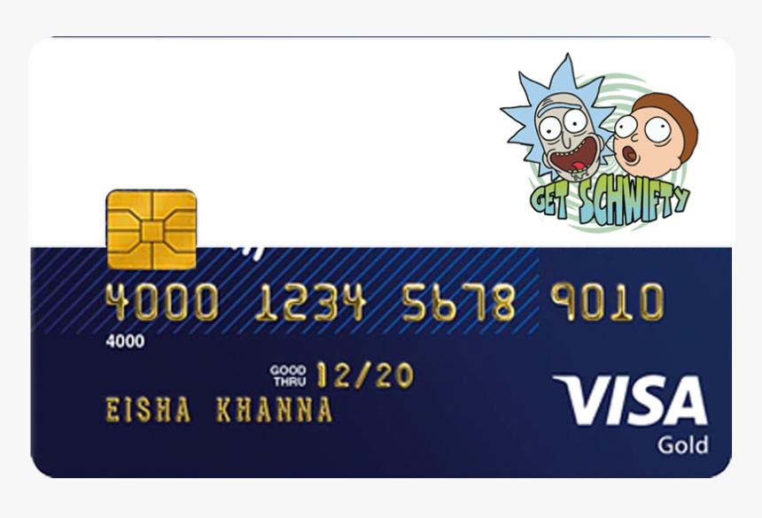 Get Schwifty Rick N Morty Credit And Debit Card Sticker - Visa Card, HD Png Download, Free Download