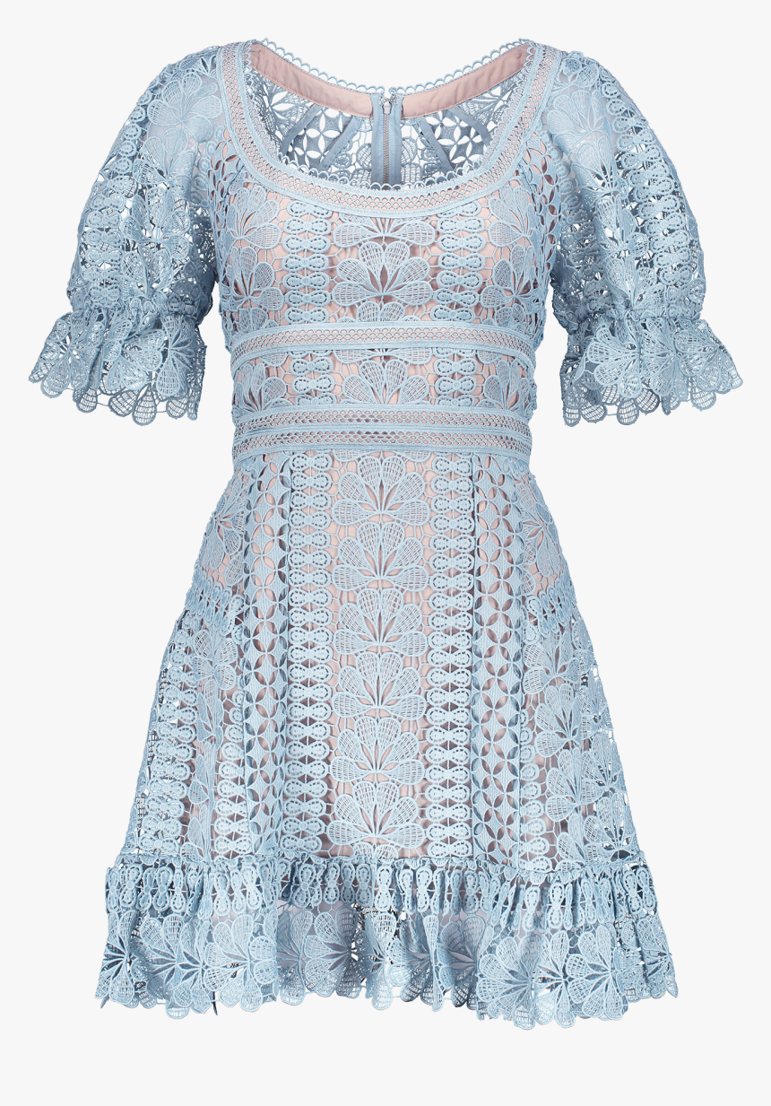 Floral Lace Mini Dress Baby Blue - Self Portrait Mini Dress Blue, HD Png Download, Free Download