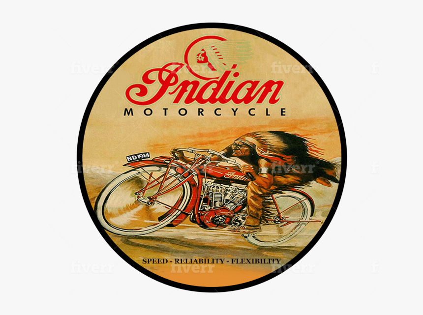 Vintage Advertisement Indian Motorcycle, HD Png Download, Free Download