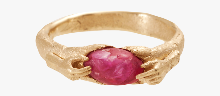 Fraser Hamilton Raw Ruby Hands Hold Gold A - Engagement Ring, HD Png Download, Free Download