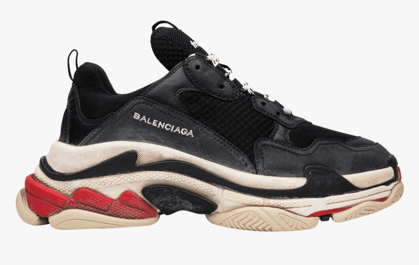 Balenciaga Triple S Trainer "black Red - Balenciaga Triple S Black And Red, HD Png Download, Free Download