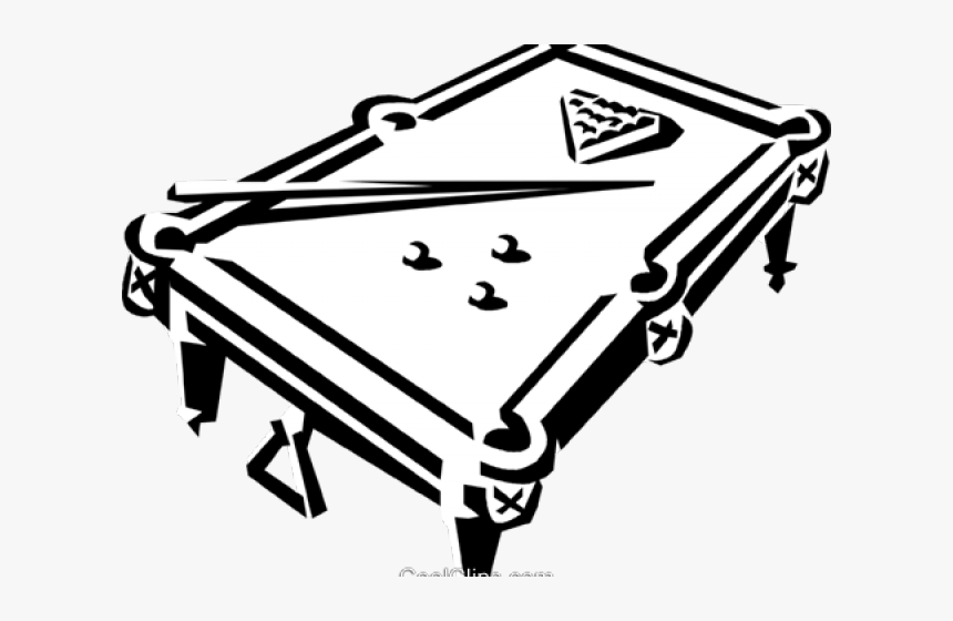 Drawn Table Clipart Vector - Pool Table Images Line Drawing, HD Png Download, Free Download
