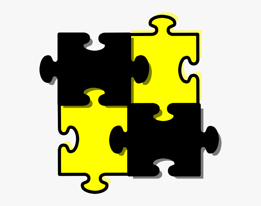 Puzzle Pieces Connected X4 - Drawing Of A Puzzle Piece, HD Png Download, Free Download