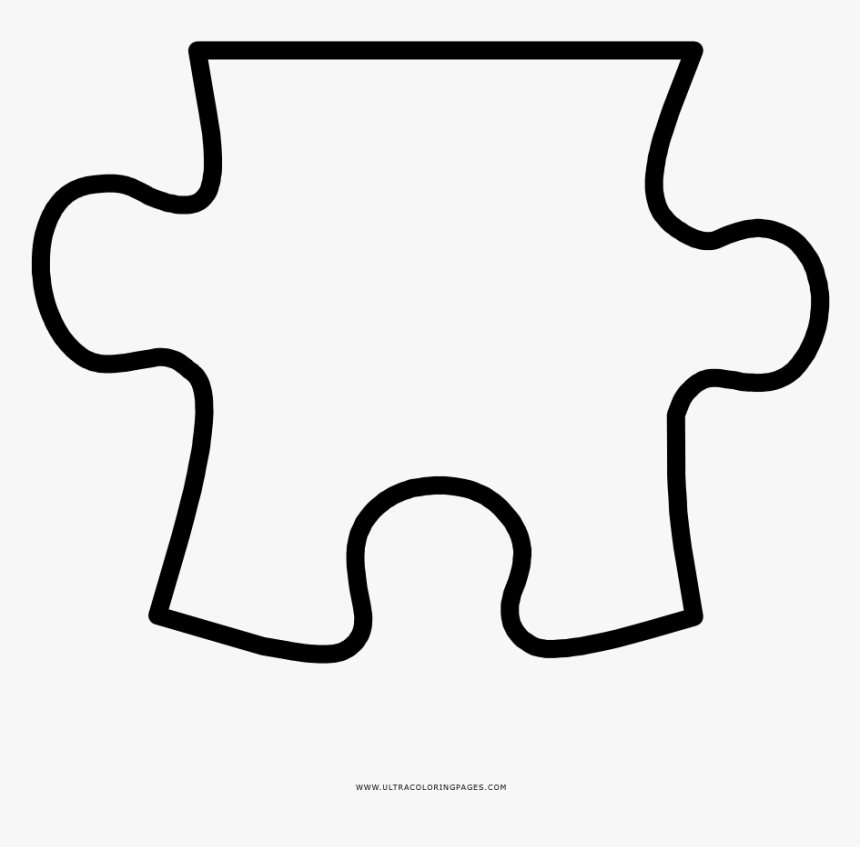 Puzzle Piece Coloring Page - Line Art, HD Png Download, Free Download