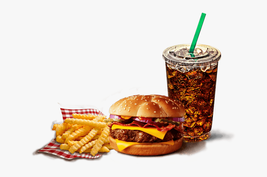 Cheeseburger Plate Fries And Drink, HD Png Download, Free Download