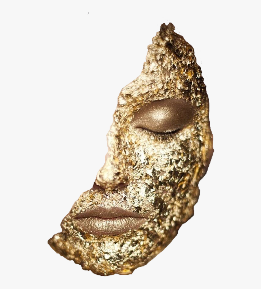 #gold #goldleaf #face #facemask #pngs #png #cute #trendy - Gold Fairy Make Up, Transparent Png, Free Download