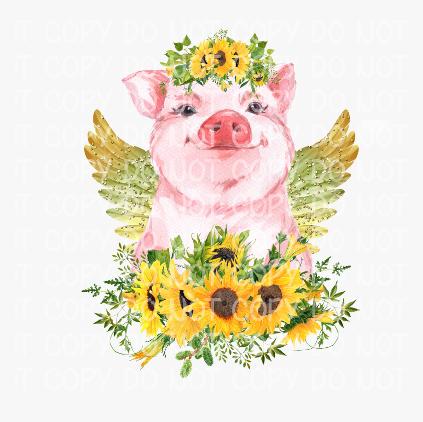 Sunflower Pig - Pig Sunflower, HD Png Download, Free Download