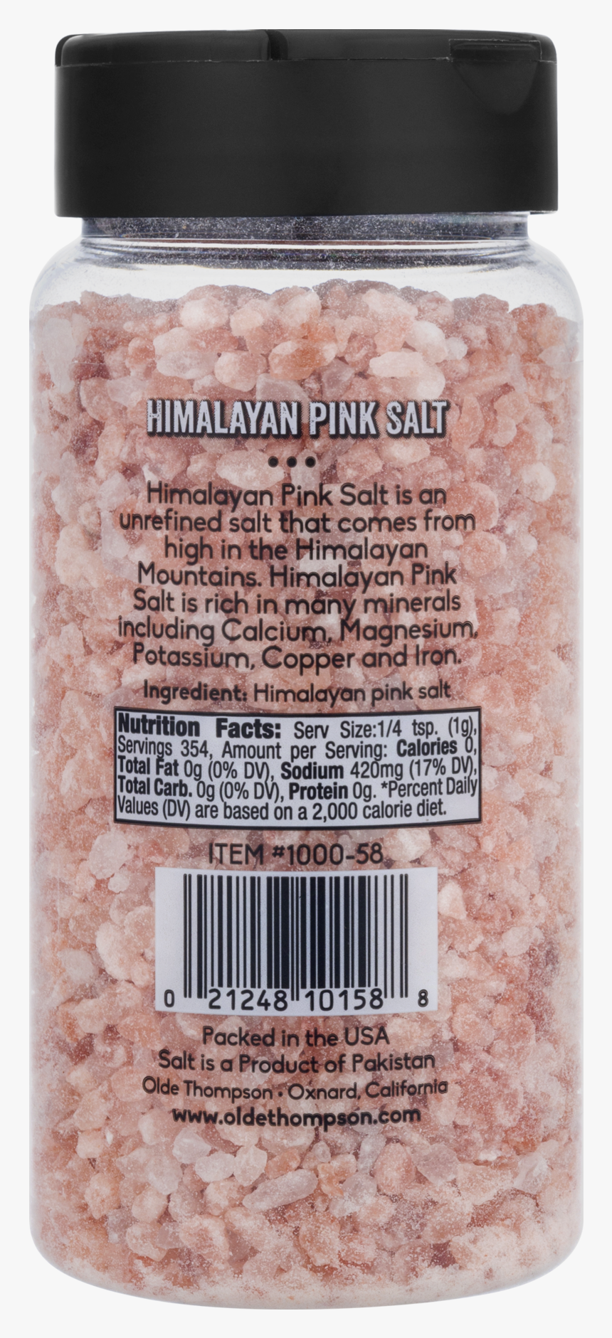 Olde Thompson Himalayan Pink Fine Salt Shaker Refill - Bottle, HD Png Download, Free Download