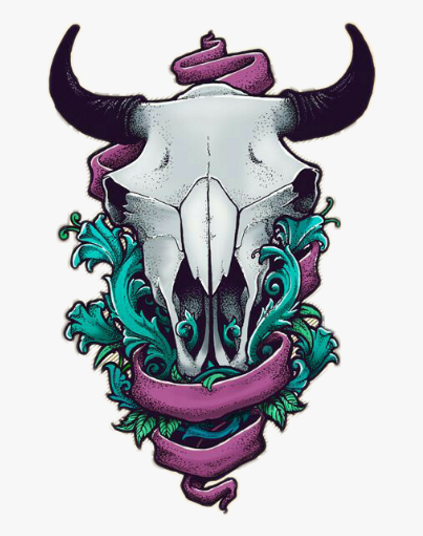 Skull Skulltattoo Coloredtattoos Tattoocolors Tattoo - Logo Satanic Png, Transparent Png, Free Download