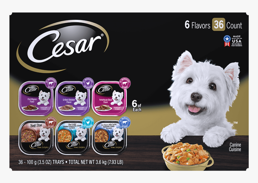 Cesar® Chicken, Steak & Beef Varieties 36ct Multipack - Cesar Dog Food, HD Png Download, Free Download