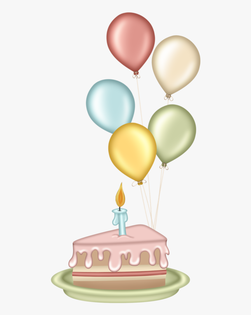 Cute Clipart Birthday Cake Png Royalty Free Library - Happy Birthday Clipart Balloon And Cake, Transparent Png, Free Download