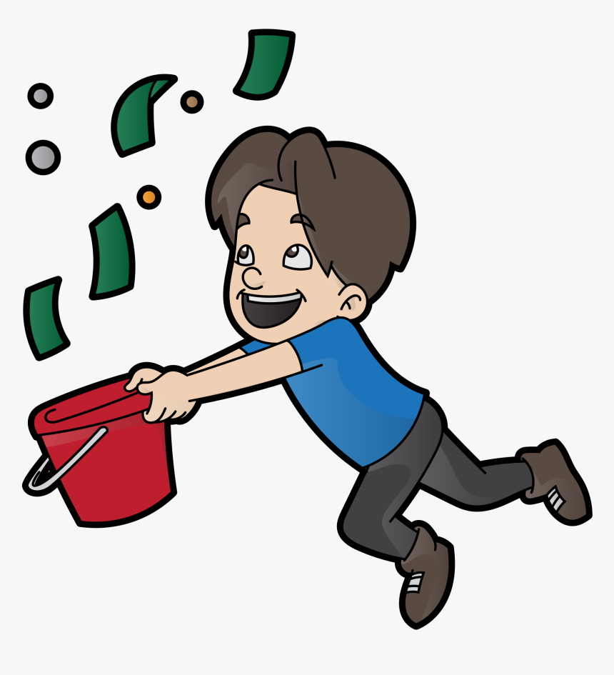 Bucket Catching Money, HD Png Download, Free Download