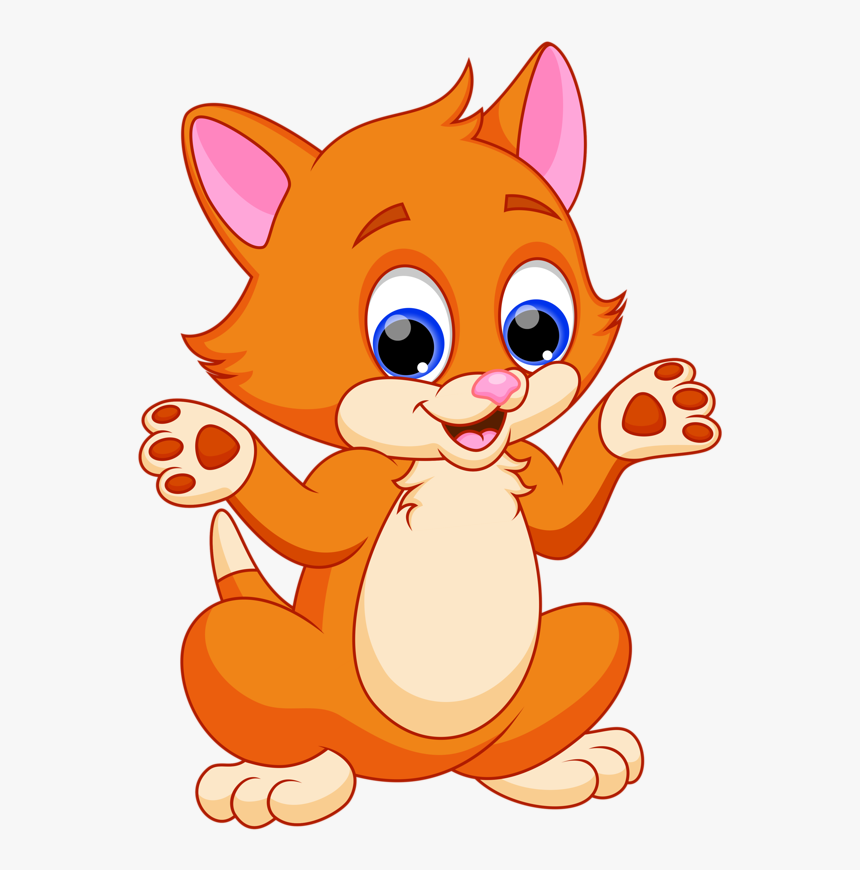 Clipart Cat Yarn - Ginger Cat Cartoon Png, Transparent Png, Free Download