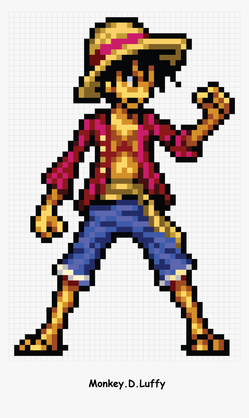 Monkey - D - Luffy - Pixel Art One Piece Luffy, HD Png Download, Free Download