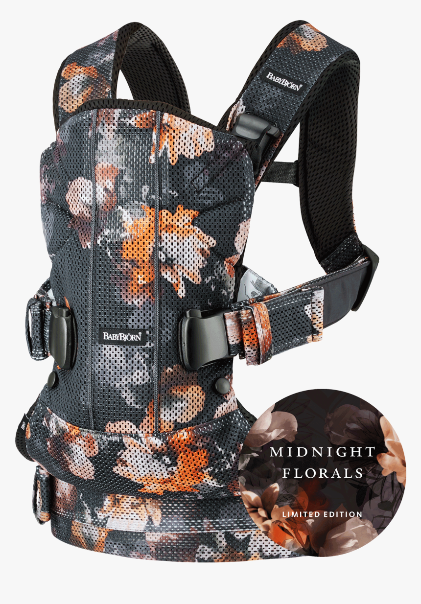 Baby Carrier One Air Black Midnight Florals Mesh - Babybjörn Baby Carrier One, HD Png Download, Free Download