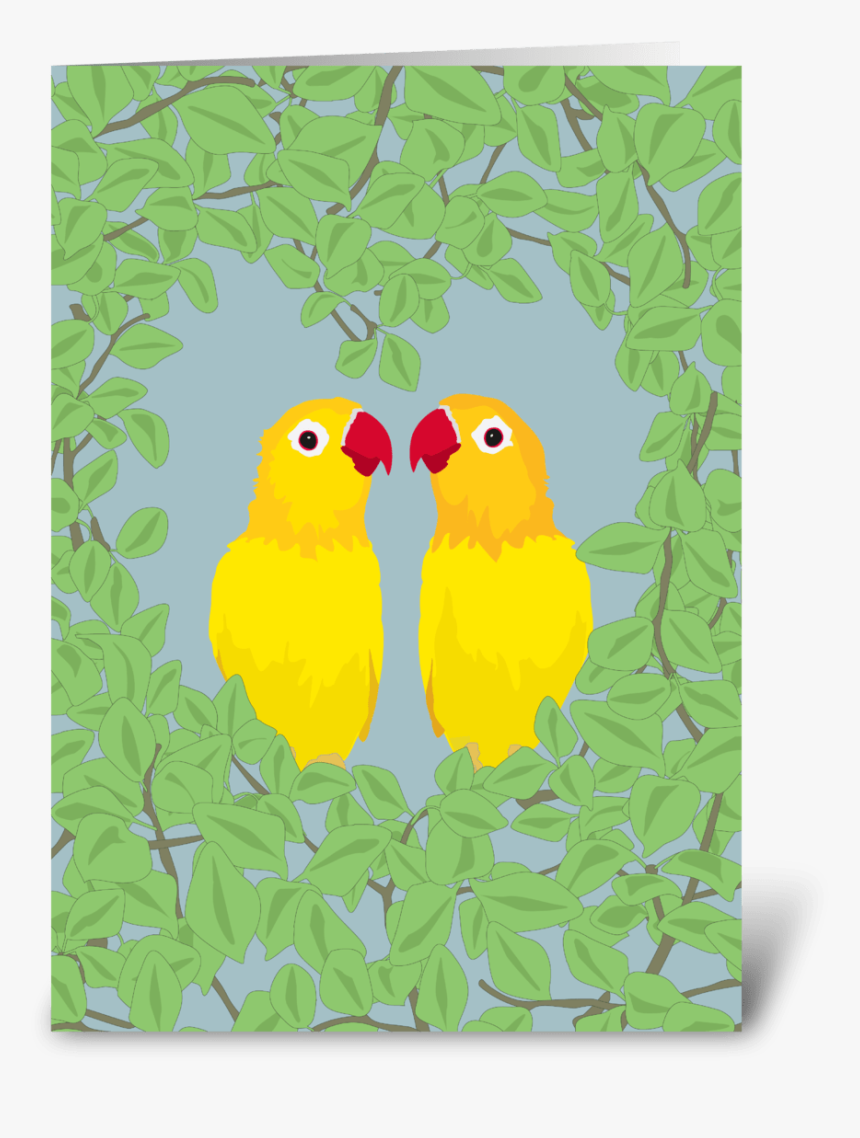 Love Birds Greeting Card - Lovebird, HD Png Download, Free Download