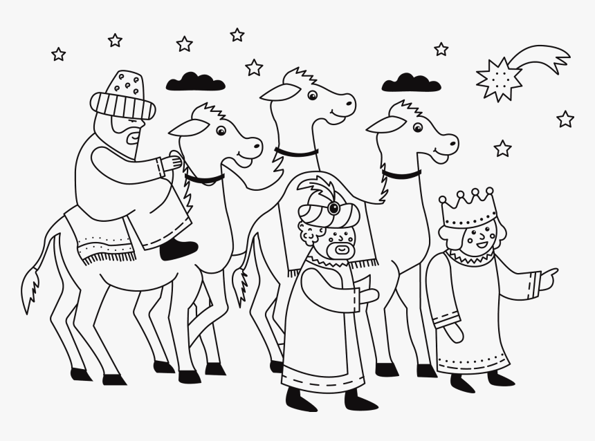 Wisemen Clipart Black And White, HD Png Download, Free Download