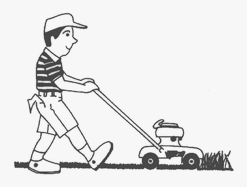 Boy People Children Png - Pushing Lawn Mower Clipart, Transparent Png, Free Download