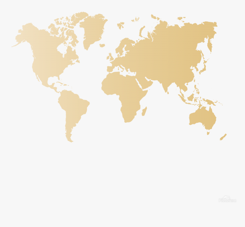 Gold World Map, HD Png Download, Free Download