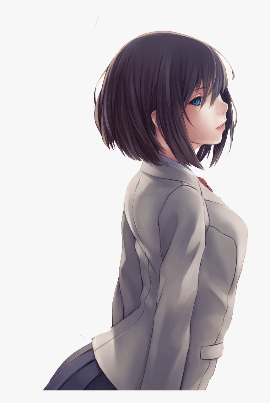 Transparent Anime Girl Short Hair - Anime Girl Png Short Hair, Png Download, Free Download