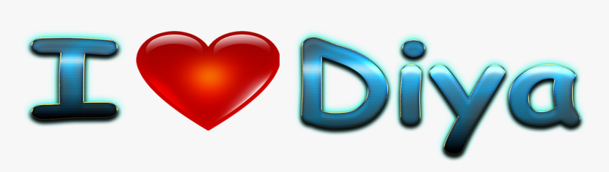 Diya Missing You Name Png - Paisley Name With Heart, Transparent Png, Free Download