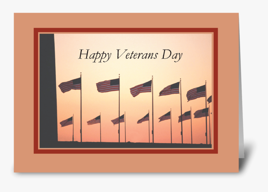 Veterans Day, Flags At Sunset Greeting Card - Picture Frame, HD Png Download, Free Download