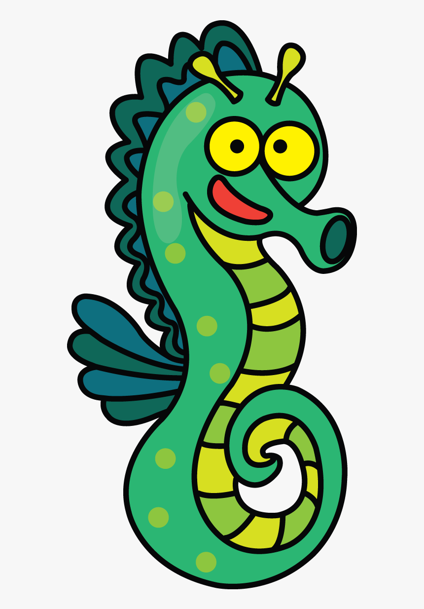 Drawing Seahorse Transparent Background Clipart Black - Transparent Sea Animals Png, Png Download, Free Download