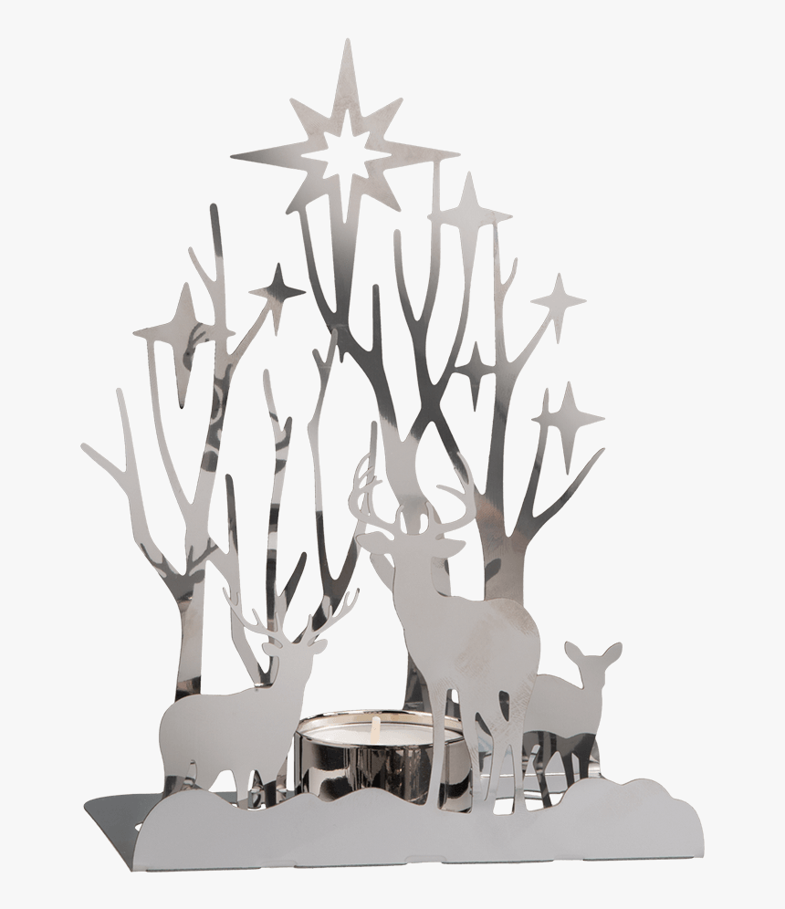 Candle Holder "deer Under The Starry Sky - Tree, HD Png Download, Free Download