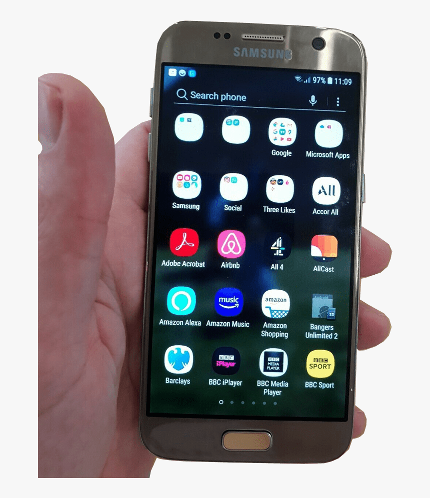 Samsung Galaxy Phone In Hand No Background Png Image - Iphone, Transparent Png, Free Download