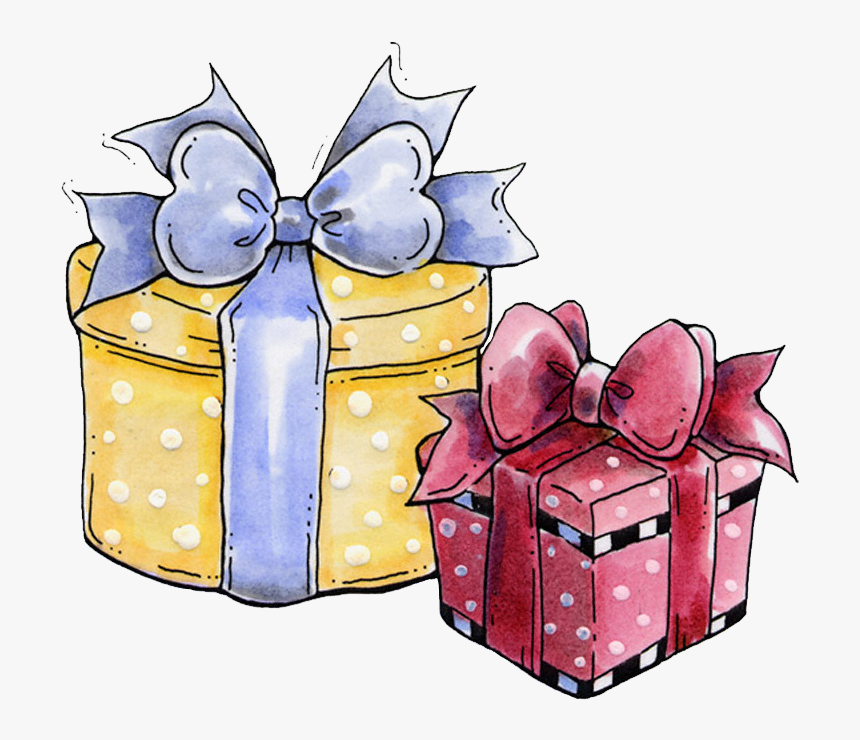 Watercolor Gift Box Clipart - Cute Gift Boxes Clip Art, HD Png Download, Free Download