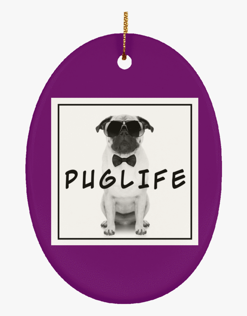 Pug Life Christmas Ornament - Dog With Sunglasses Png, Transparent Png, Free Download