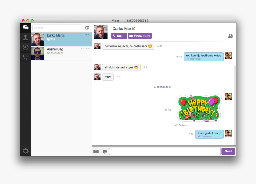 Viber For Mac - Viber Typing On Mac, HD Png Download, Free Download