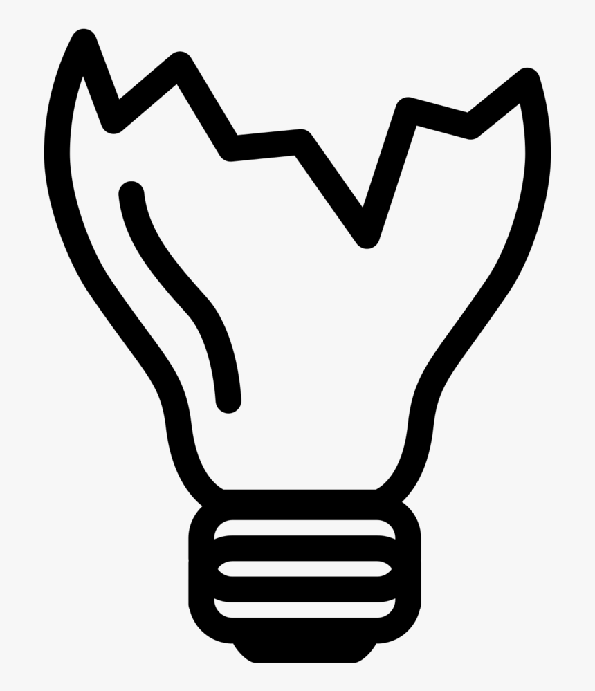 Icon - Broken Light Bulb Drawing, HD Png Download, Free Download