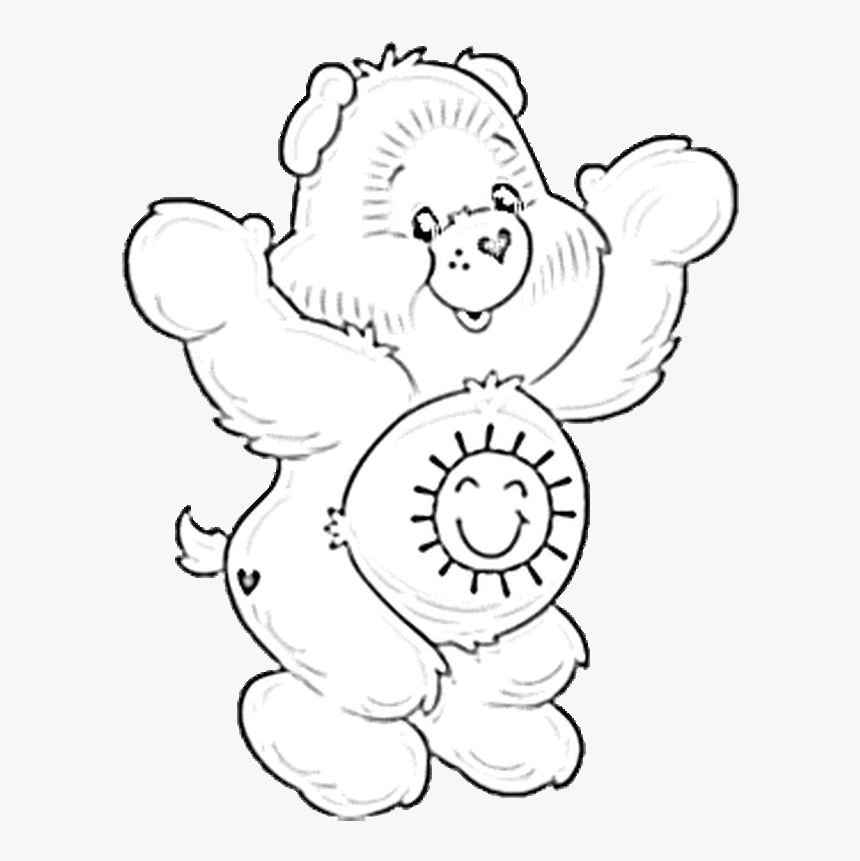 Image Free Stock Care Bears Cartoons Printable Coloring - Care Bear White Cartoon, HD Png Download, Free Download