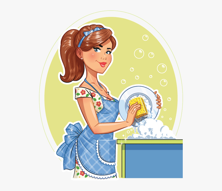 Transparent Cleaning Lady Png - Washing Plate Washing Dishes Clipart, Png Download, Free Download