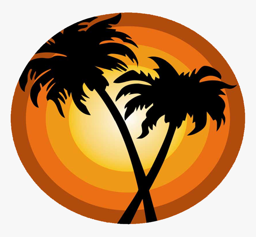 Transparent Rock Band Silhouette Png - Blue Gradient Palm Tree, Png Download, Free Download