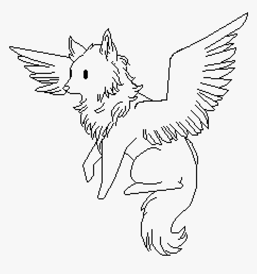 Wolf With Wings Drawing, HD Png Download, Free Download