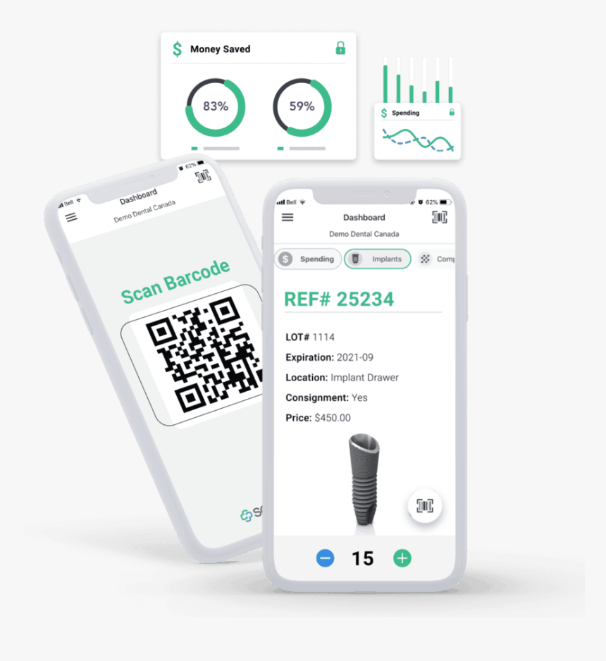 2 White Iphones Running Sowingo Dental App Features - Smartphone, HD Png Download, Free Download
