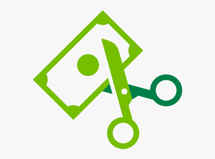 Green Icon Of Scissors Cutting Money - Circle, HD Png Download, Free Download