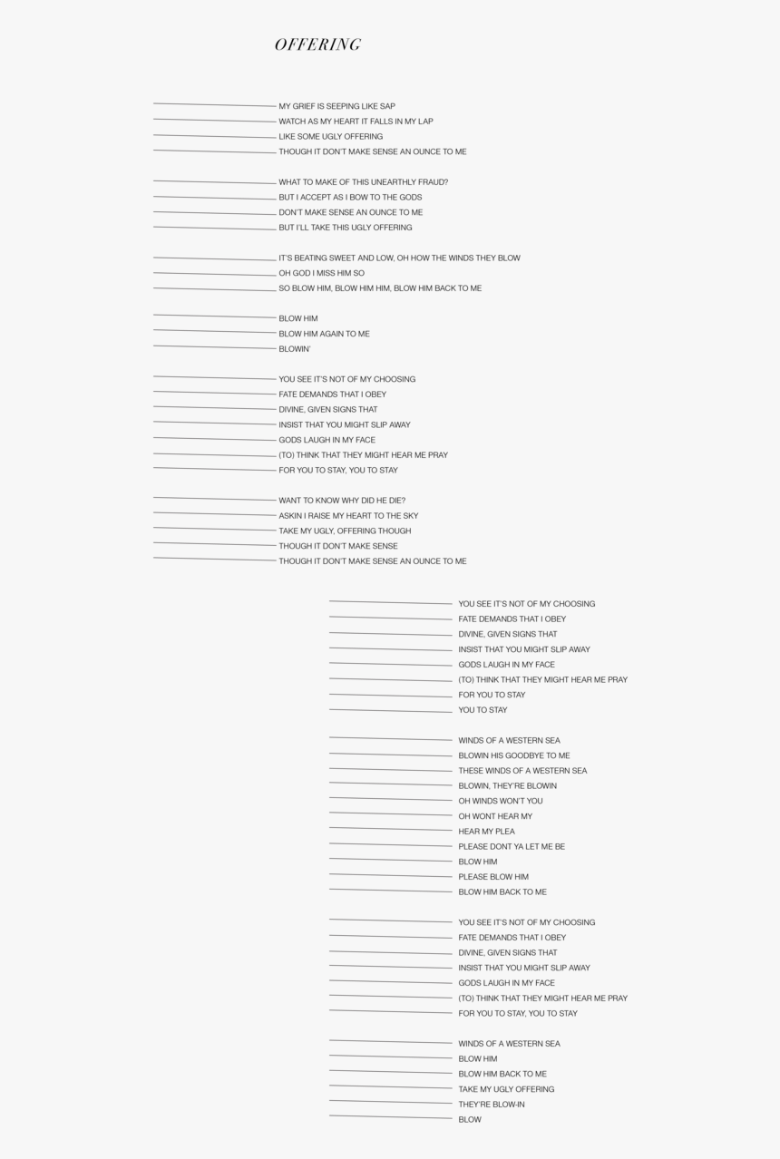 Lyrics Layout Offering 2, HD Png Download, Free Download